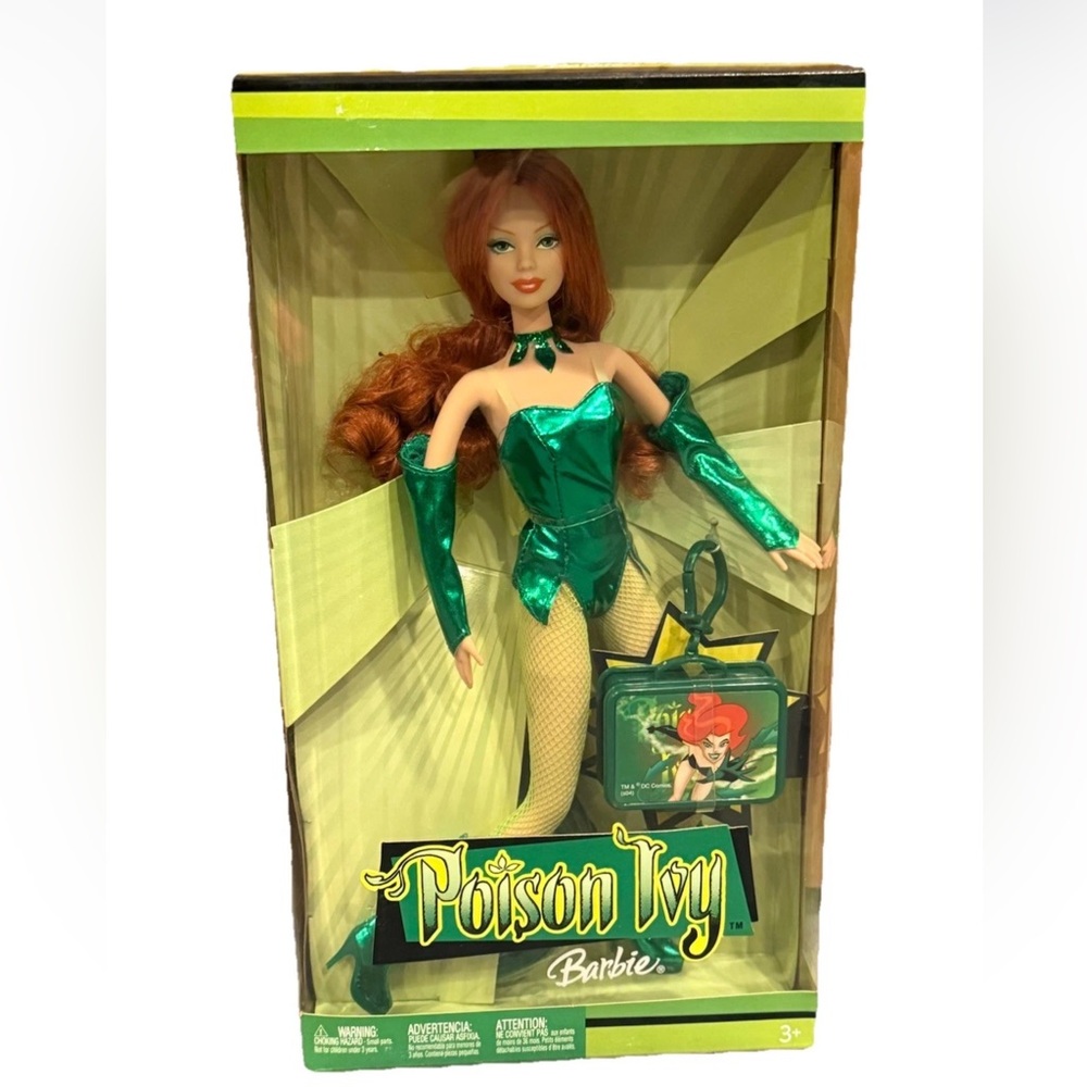 New Sealed! 2004 Mattel Barbie DC Comics Poison Ivy Doll w/ Lunchbox H1668 NRFB - Picture 4 of 9
